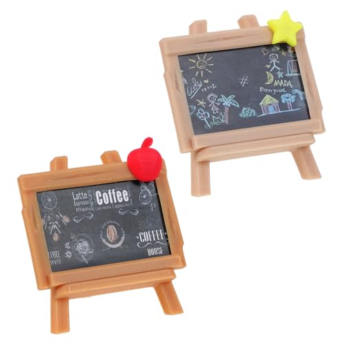 iplusmile 2 Stück Teiliges Miniatur Malstaffelei mit Realistischem Schwarzem Board Dekorative Mini Display Staffelei für Puppenhaus und Kaffeehaus Modelle Kreatives von iplusmile