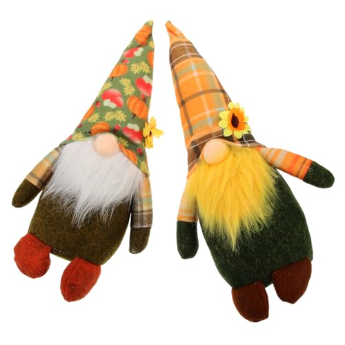 iplusmile 2 Stück Thanksgiving Teilig mit Kürbishut Dekorative Gesichtslos GNOME Puppe Herbstliche Partydekoration für Familienfest Handgefertigt Warmes und Lustiges Design von iplusmile