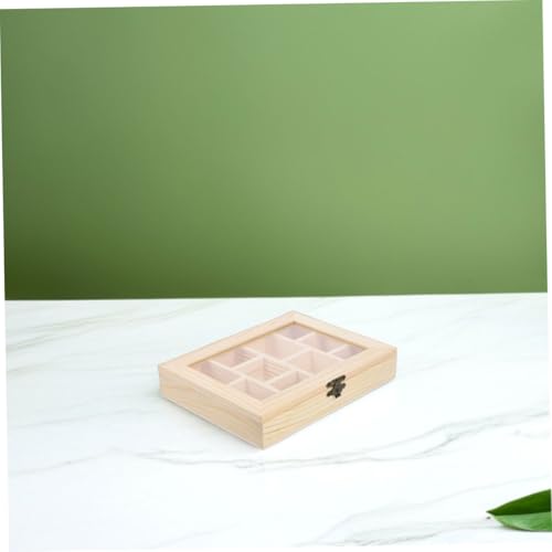 iplusmile 2 Stück Unlackierte Holz DIY Aufbewahrungsbox mit Transparentem Deckel Fächer Schmuckschatulle für Kinderzimmer Natürliche Holzbox für Bastelarbeiten und Kreative Dekoration von iplusmile