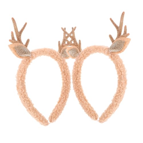 iplusmile 2 Stück Weihnachtlicher Rentier Geweih Haarreifen für Damen Leichtes Komfortables Stirnband mit Festlichem Design als Weihnachtskopfschmuck und Vielseitig für Party Alltag von iplusmile