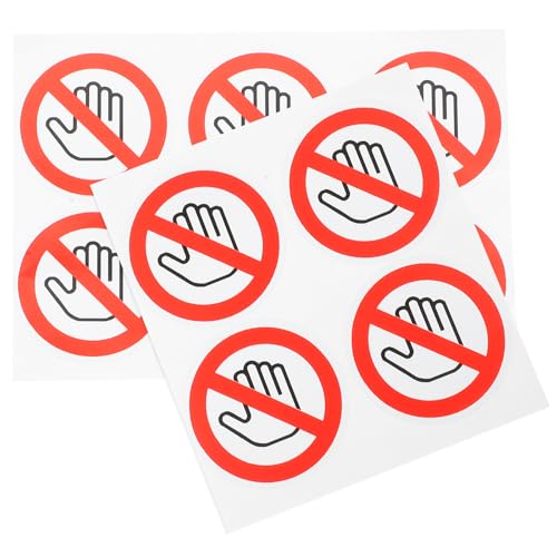 iplusmile 20 Stück "Do Not Touch"-Aufkleber, rund, 2,5 cm Durchmesser, Vinyl-Aufkleber, Warnschild, Aufkleber für Autos, Glas, Werkzeugkasten von iplusmile