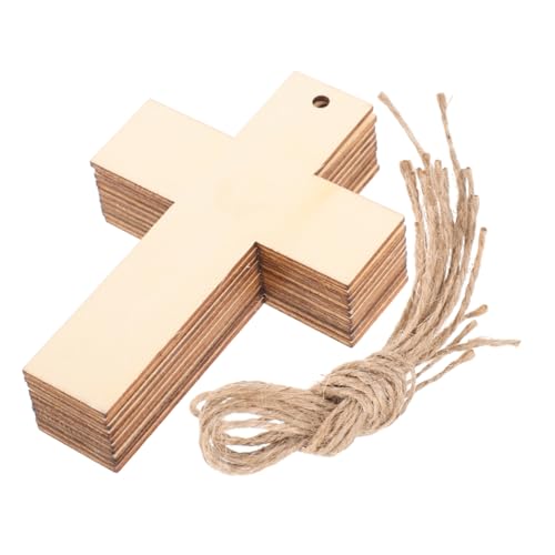 iplusmile 20 Stück Holzspan-ornamente Holzhandwerk Selber Machen Holzscheiben Für Mittelstücke Halloween Holzscheiben Ausschnitte Weihnachtsfeier -dekoration Mini-holzkreuze Beige Hölzern von iplusmile