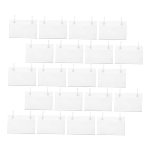 iplusmile 20 Stück Preisschild hängen Etiketten für Mülltonnenklammern für Körbe Clips für Korbetiketten Etikettenhalter für Regale Korbetiketten aufclipsen Pantry -Etiketten PVC Transparent von iplusmile
