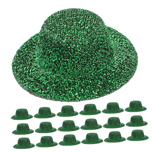 iplusmile 20 Stück Teiliges Mini Jazz Hut Miniatur Puppenhut DIY Bastelzubehör Partydekorationen Dunkelgrün für Puppenhaus Accessoires und Cosplay von iplusmile