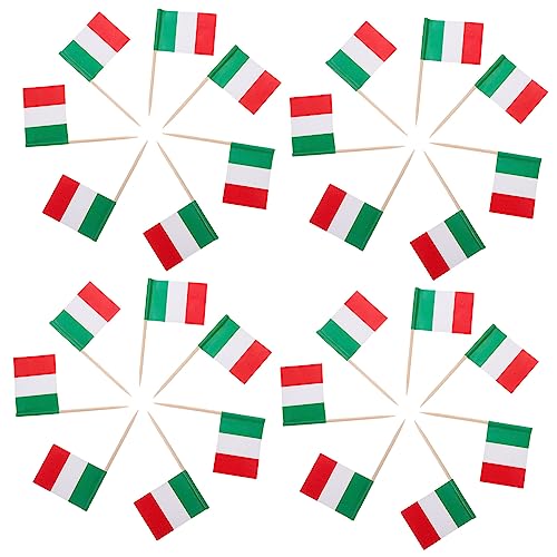 iplusmile 200 Stück Zahnstocher Flaggen Mehrzweck Papier Flaggen Dekoration für Kuchen Muffins Eis Dessert Party Tischdeko Geeignet für Festivals Events Feier von iplusmile