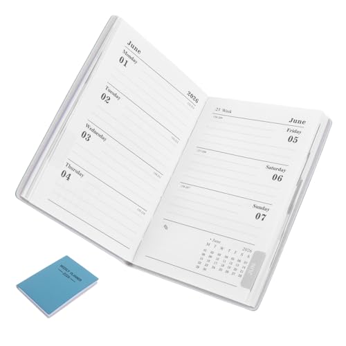 iplusmile 2026 Agenda-Buch Wochenplaner für die Handtasche Mini -Planer Monatplaner kleiner Notizblock monatlicher Kalenderplaner Wochen- und Monatsplaner Tagesplaner Pu Blue von iplusmile