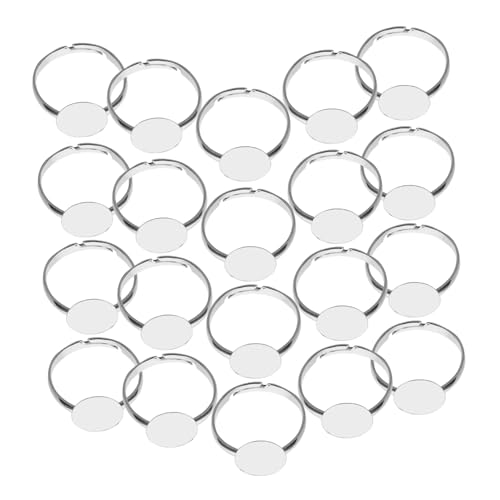 iplusmile 20Stücke Teiliges Verstellbare Ringbasis für Schmuckherstellung Leere Metallringe mit Rundem Pad Vielseitig Einsetzbar für DIY Projekte Anpassbare für Perfekten Sitz von iplusmile