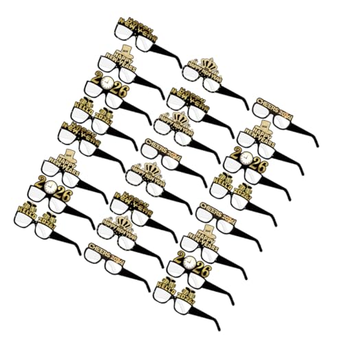 iplusmile 24 Stück Teiliges Gold Papierbrillen für Silvester Party Leichte Neujahrsbrillen mit Glitzernden Akzenten Fotorequisiten für Erwachsene und Jugendliche von iplusmile