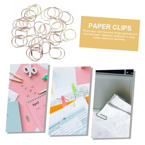 iplusmile 24 Stück Teiliges Kleine Metall Büroklammern Gold und Roségold Stabile Vielseitige Paperclips als Lesezeichen und Organisationshilfe für Notizen Kalender Akten und Scrapbooks von iplusmile