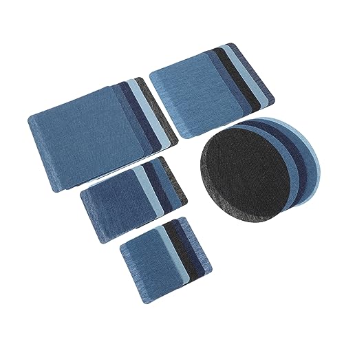iplusmile 25 Stück Teiliges Bügelflicken Jeans Patches zum Aufbügeln Selbstklebende Textil Flicken für Ellenbogen Knie Kleidung Reparatur und DIY Vielseitig Zuschneidbar für Jacken Hosen von iplusmile