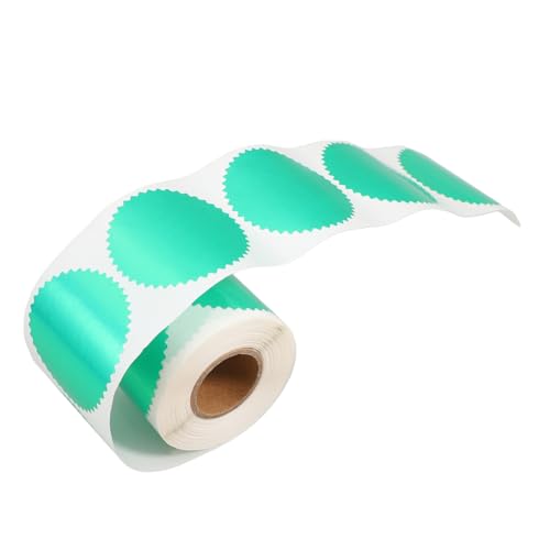 iplusmile 250Stücke Zertifikat Aufkleber mit Gezacktem Metallic Grün Selbstklebende Prägeetiketten für Hochzeiten Einladungen und Scrapbooking Professionelle Dichtung von iplusmile