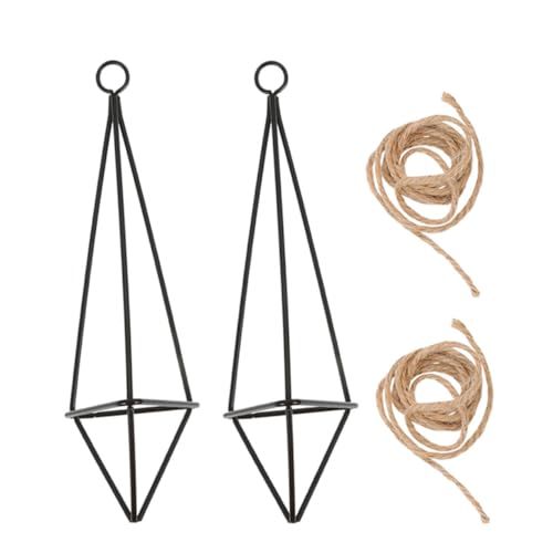 iplusmile 2Stücke Eisen Luftpflanzenhalter Wanddekoration für Kleine Luftpflanzen Eleganter Geometrischer Pflanzer für Langlebig Juteseil iplusmile 2Stücke Eisen Luftpflanzenhalter Wanddekoration für Kleine Luftpflanzen Eleganter Geometrischer Pflanzer für Langlebig Juteseil von iplusmile