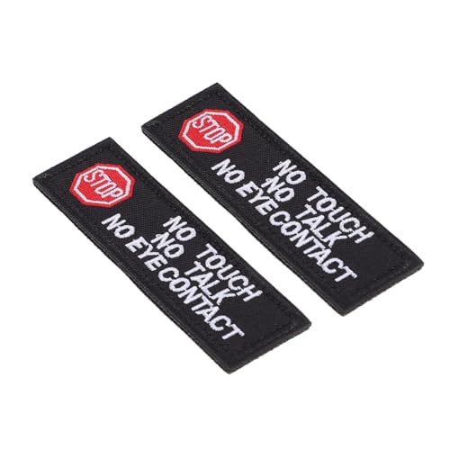 iplusmile 2Stücke Hundeweste Patches No Touch No Eye Contact Aufnäher für Diensthunde und Haustiertraining Wiederverwendbar Reflektierende Stickerei Vielseitige Designs von iplusmile