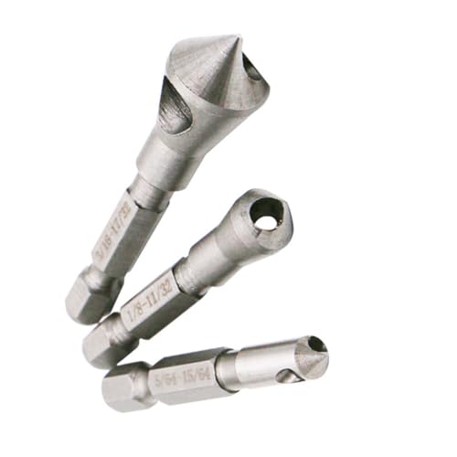 iplusmile 3 Stück Fasenbohrer Für Die Holzbearbeitung Lochwerkzeuge Nut Metall Senkbohrer Senkbohrer Senkbohrer Entgraten Anfasbohrer Silberstahl von iplusmile