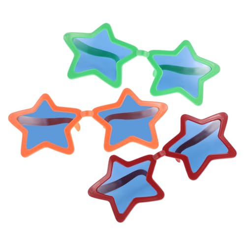iplusmile 3 Stück Geburtstagsfeier -Star Gefallen Sternenbrille Hawaii -Brille Überdimensionale Brille partybrille ausgefallene Brille Cartoon- sommerparty dekoration Plastik von iplusmile