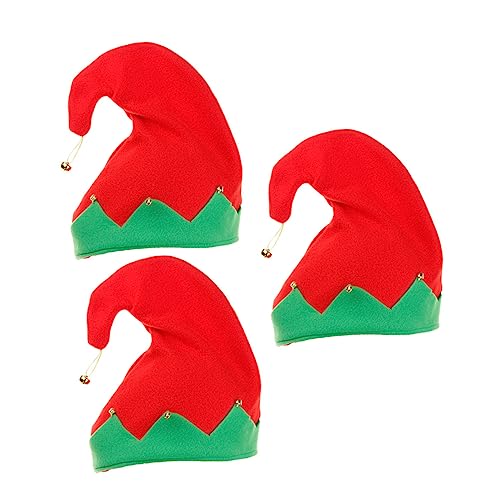 iplusmile 3 Stück Teiliges Weihnachtsmützen und Erwachsene Rote Zipfelmütze mit Glocken Weihnachtskostüm Requisiten Festival Dekoration für Weihnachtsfeier und Bühne von iplusmile