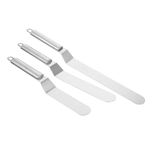 iplusmile 3 Stück Torten Spatel Teilig Winkelpalette für Kuchencreme Glätten Backhelfer Langlebig Leicht zu Reinigen für Haushalt und Bäckerei von iplusmile
