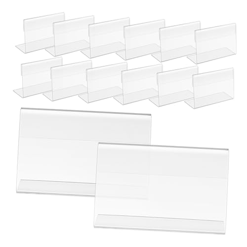 iplusmile 30 Stück Displaykarten Tischschilder Warenschild Displayhalter Supermarkt Etikettenhalter Durchsichtiger Schilderhalter Restaurant Schilderständer Etiketten Display Rack von iplusmile
