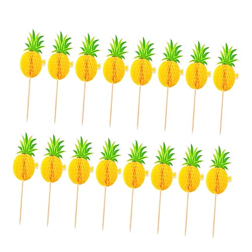 iplusmile 30 Stück Kuchendekorationseinsatz Herstellung Kuchen -Topper Tortenverzierung zum Geburtstag Du Hochzeitsdeko geburtstagstorte Luau-Kuchendekor Papier Yellow von iplusmile