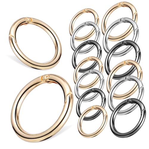 iplusmile 30 Stück Teiliges O Ring Karabiner aus Metall Rostfrei Glänzend mit Rundem Clip Vielseitig für Schlüsselanhänger Taschenriemen Hundehalsbänder und DIY Bastelarbeiten Inklusive von iplusmile