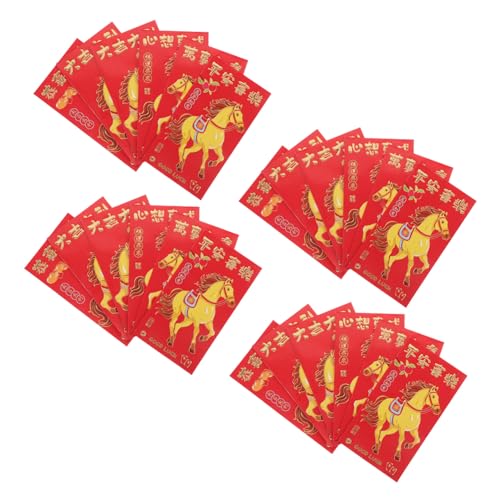 iplusmile 300 Stk. Rote Umschläge Jahr Des Pferdes Hongbao für Chinesisches Neujahrsfest mit Kreativem Design Langlebiges Papier für Festliche Feiern und Familienzusammenkünfte von iplusmile