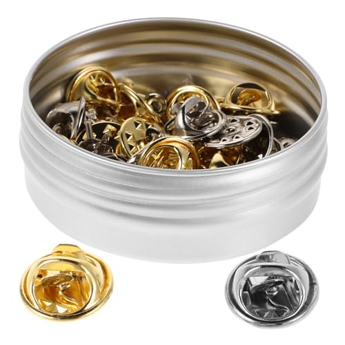 iplusmile 30Sätze Anstecknadel Rückseiten Pin Verschlüsse für Abzeichen Hut Sicherheitsverschlüsse Eleganter Eisenbox und Vielseitig von iplusmile