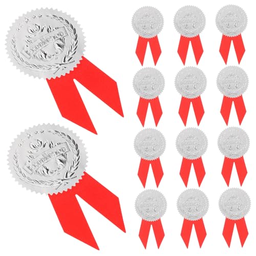 iplusmile 36Sätze Medaillenaufkleber Zertifikatssiegel Dekorative Aufkleber für Abschluss Auszeichnungen und Events Hochwertige Goldene und Rote Selbstklebend von iplusmile