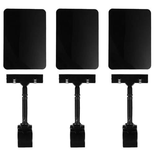 iplusmile 3Pcs Plastikgeschäft Zeichenhalter Löschbares Obst Gemüse Preisschild Etikettenregal Ladenschild Stand Preisbrett für Büro zu Hause Supermarkt Dekoration Schwarz von iplusmile
