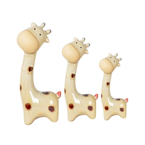 iplusmile 3stücke Teiliges Keramische REH Familie Tischdeko Beige Einzigartige Ornamente Für Und Büro Kreative Desktop Dekoration von iplusmile