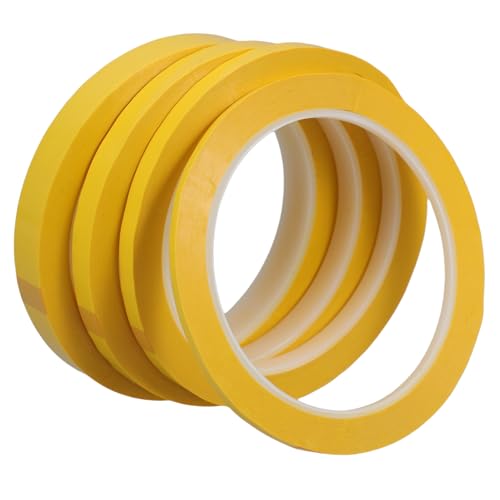 iplusmile 4 Rollen Klebeband Whiteboard -Zubehör Beschriftung Streifen trocken abwischbares Tafelband Maske Haushalt Werkzeug malen Schüttgut Büro lang Planke Etikett hoch das Haustier Gelb von iplusmile
