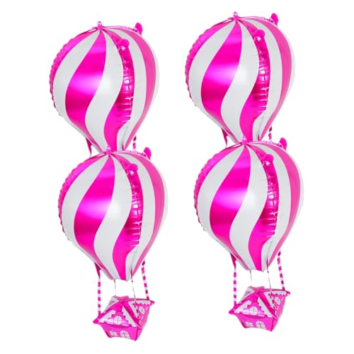 iplusmile 4 Stück Heizballon Heißluftballonfolie Partyzubehör Für Flugzeuge Heißluftballon-mittelstücke Heißluftballondekoration Geburtstagsfeier Ballon Partyballon Aluminiumfolie Rosy von iplusmile