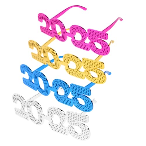 iplusmile 4 Stück Neujahrs-Digitalbrille Neujahrsstütze für geformt lustig Neujahrspartyzubehör Party-Gläser- frohes neues jahr selfie requisiten Neujahrspartygunst Neujahrsbrille Stk von iplusmile