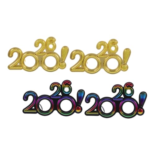 iplusmile 4 Stück Neujahrsbrille Glitzernde Partybrillen mit Ausrufezeichen Lustige Silvester Deko Leicht und Bequem für Neujahrsfeier und Jahreswechsel von iplusmile