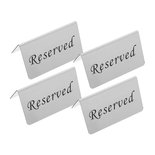 iplusmile 4 Stück Reserventischkarten Willkommen Hochzeitsreserviertes Schild Gast Braut- Bank Tabellennummer steht Zeltschild Tischschild Tisch reservierte Schilder Rostfreier Stahl Silber von iplusmile