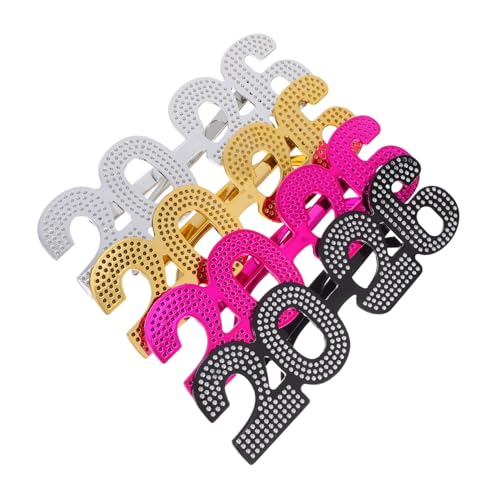 iplusmile 4 Stück Silvester Partybrille in Schwarz Gold Silber Leichter Year Eyeglass Prop für Familienfeiern und Festliche Dekorationen iplusmile 4 Stück Silvester Partybrille in Schwarz Gold Silber Leichter Year Eyeglass Prop für Familienfeiern und Festliche Dekorationen von iplusmile