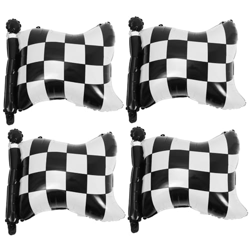 iplusmile 4 Stück Teiliges Schwarze und Weiße Karierte Rennflaggen Luftballons aus Aluminiumfolie Robuste Racing Car Party Deko Wiederverwendbar für Geburtstagsfeiern und Motorsport Themen iplusmile 4 Stück Teiliges Schwarze und Weiße Karierte Rennflaggen Luftballons aus Aluminiumfolie Robuste Racing Car Party Deko Wiederverwendbar für Geburtstagsfeiern und Motorsport Themen von iplusmile
