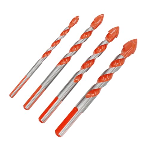 iplusmile 4 Teiliges Lochöffner Set Bohrer Wandgriff Mörtel Mauerwerk Fliesen Dreieck Porzellanfliesen Lochöffner Orange von iplusmile