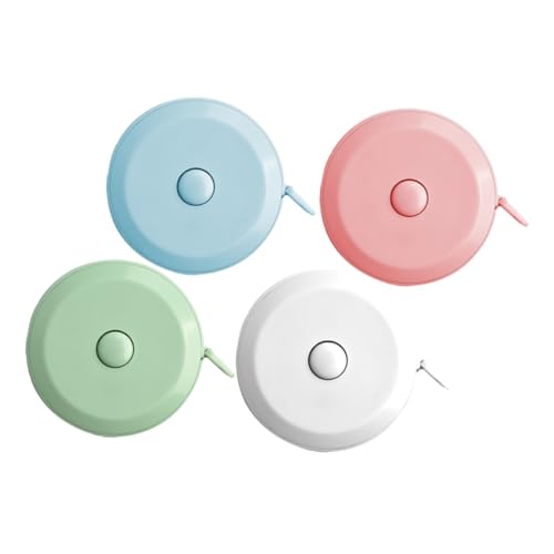 iplusmile 4-teiliges Weiches Maßband: 1,5 M/60 Zoll Mit Druckknopf, Doppelseitig, Metrische Und Zoll-, Tragbar Zum Nähen Von Körperteilen Und Zum Basteln Von Stoffen von iplusmile