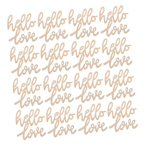 iplusmile 40 Stück Hohlbuchstaben-Holzspäne hängende Ornamente aus Holz Buchstabenausschnitte aus Holz unfertiger Holzbrief Holzausschnitt hölzerne Liebesverzierung liebe Tags Beige von iplusmile