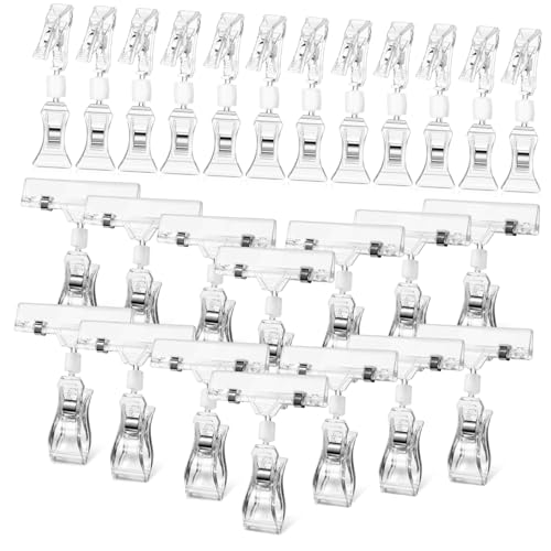 iplusmile 40Stücke Drehbare Preisschilder Halter für Displays Regaletikettenhalter für Geschäfte Supermärkte und Einfache Handhabung ohne Vielseitig Einsetzbar von iplusmile