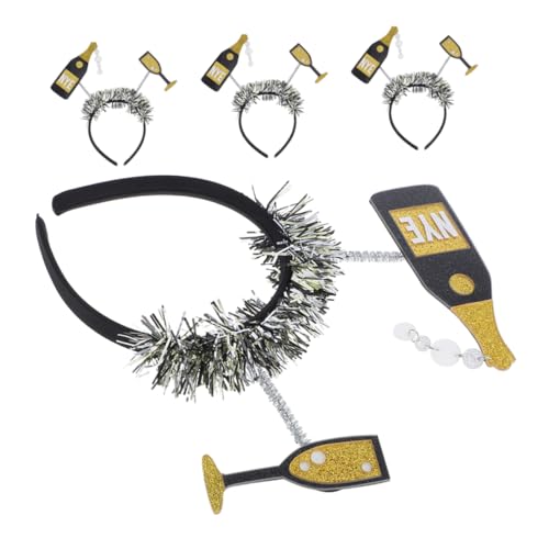 iplusmile 4pcs Frohes Neues Jahr Stirnbänder Weinflasche Für Partydekorationen Für Silvester Feiern Kopfbedeckung Für Frauenfestpartyzubehör iplusmile 4pcs Frohes Neues Jahr Stirnbänder Weinflasche Für Partydekorationen Für Silvester Feiern Kopfbedeckung Für Frauenfestpartyzubehör von iplusmile