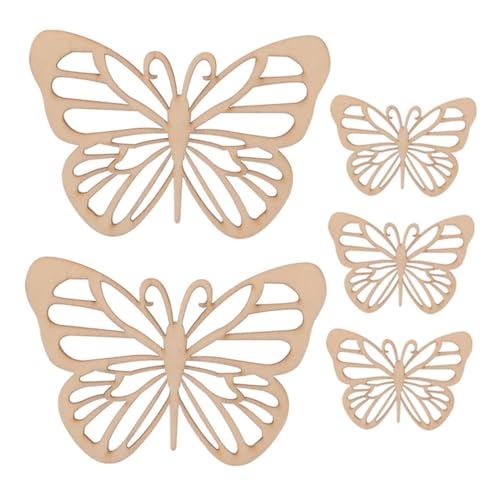 iplusmile 5 Stück DIY Bastelscheiben Unfertige Ornamente DIY Schmetterlingsausschnitt Basteln Unfertige Schmetterlingsförmige Scheiben Basteln Malen Schmetterlingsparty DIY von iplusmile