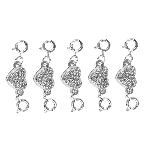 iplusmile 5 Stück Herzförmige Magnets Chnalle Schlüssel Basteln Magnetische Halsketteschließungen Magnetischer Halskettenverbinder Schmuck Mit Magnetverschluss Silber Kristall iplusmile 5 Stück Herzförmige Magnets Chnalle Schlüssel Basteln Magnetische Halsketteschließungen Magnetischer Halskettenverbinder Schmuck Mit Magnetverschluss Silber Kristall von iplusmile