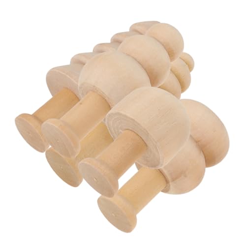iplusmile 5 Stück Puppenbaum Pilzholzornamente Holzpilz Puppen aus Holzklammern Figurenkörper aus Naturholz dekorative Pflockmenschen hölzerne Bäume unlackiertes Holz Lotusbaum von iplusmile