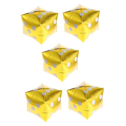 iplusmile 5 Stück Teiliges Würfel Folienballons Goldfarben Würfelförmige Partyballons für Hochzeit Geburtstag Spiel deko Langlebig Leicht Aufzublasen für Innen Außenbereich Geeignet von iplusmile