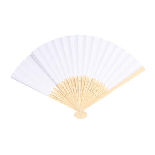 iplusmile 5 Stück Weiße Chinesische Faltbare Handfächer Blanko DIY Malfächer für Traditionelle Papierfächer als Leichte Deko und von iplusmile
