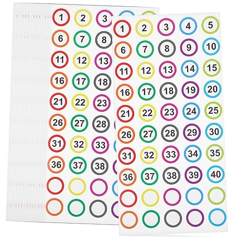 iplusmile 50 Blatt Selbstklebende Nummernaufkleber Zahlenetiketten Langlebig für Büro Klassifizierung und Organisation Praktisch und Einfach Anzuwenden von iplusmile