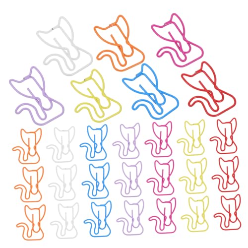 iplusmile 50 Stück Katzen Büroklammern Lustige Tierform Lesezeichen für Katzenliebhaber Clips Vielseitig Einsetzbar für Büro und Zuhause Farben Gemischt von iplusmile