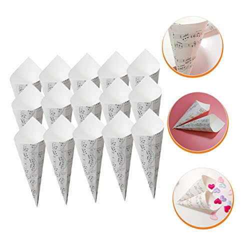 iplusmile 50 Stück Papier Blütenblätter mit Musikalischem Notenmuster Kleine Straußverpackung aus Kraftpapier Dekorative Blumenhalter für Hochzeitsdeko Party und Outdoor Events von iplusmile