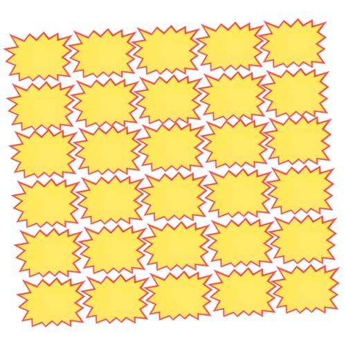 iplusmile 50 Stück löschbares Etikett aufkleber kleine Einzelhandelsschilder Verkaufsflächenschild Schildausschnitt Flohmarktschilder Hofverkauf Zeichen platzen Papier Yellow von iplusmile